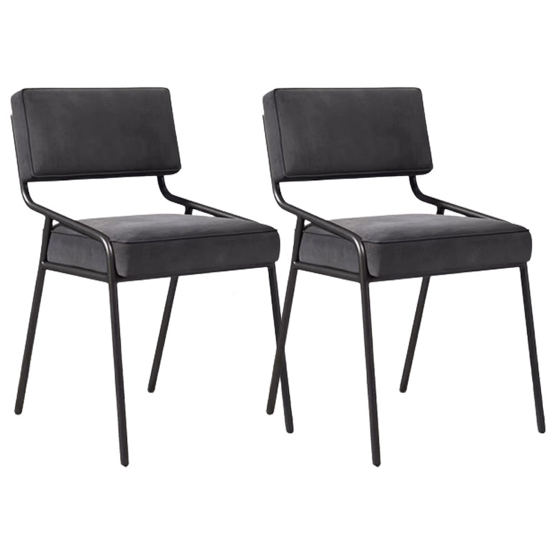 Industrial Style Side Chair Upholstered Open Back Dining Chair with Metal Leg