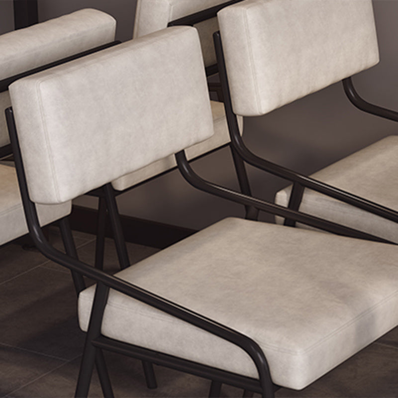 Industrial Style Side Chair Upholstered Open Back Dining Chair with Metal Leg