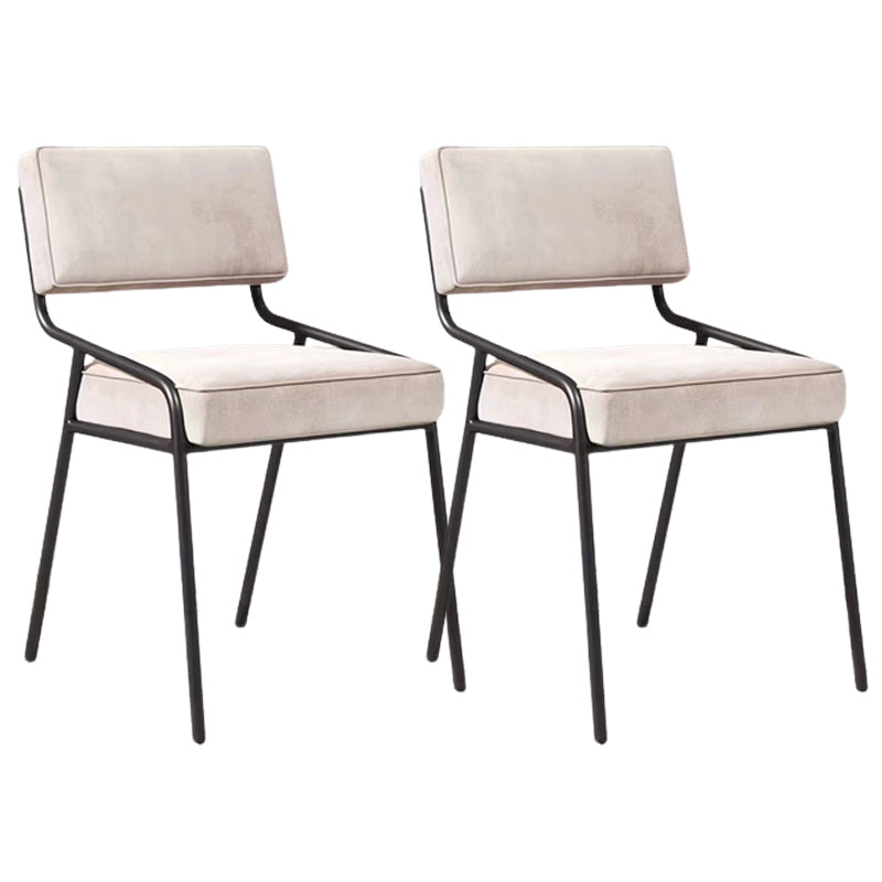 Industrial Style Side Chair Upholstered Open Back Dining Chair with Metal Leg