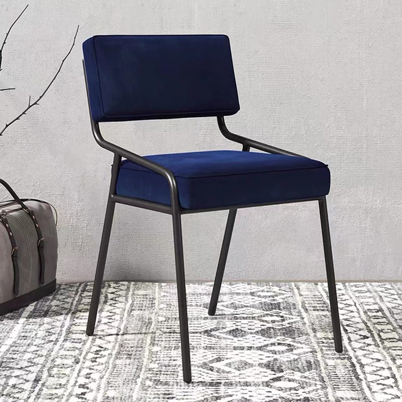 Industrial Style Side Chair Upholstered Open Back Dining Chair with Metal Leg