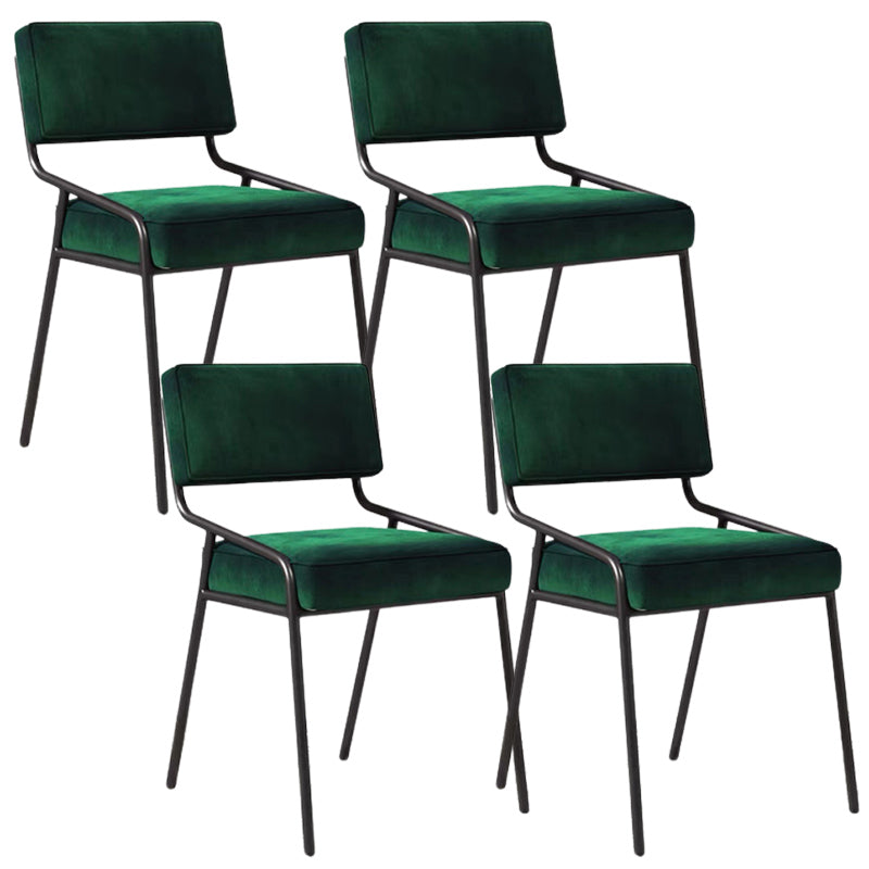 Industrial Style Side Chair Upholstered Open Back Dining Chair with Metal Leg