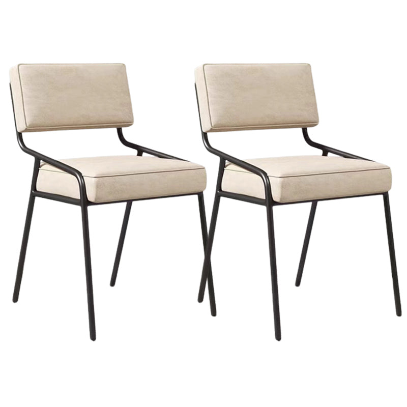 Industrial Style Side Chair Upholstered Open Back Dining Chair with Metal Leg