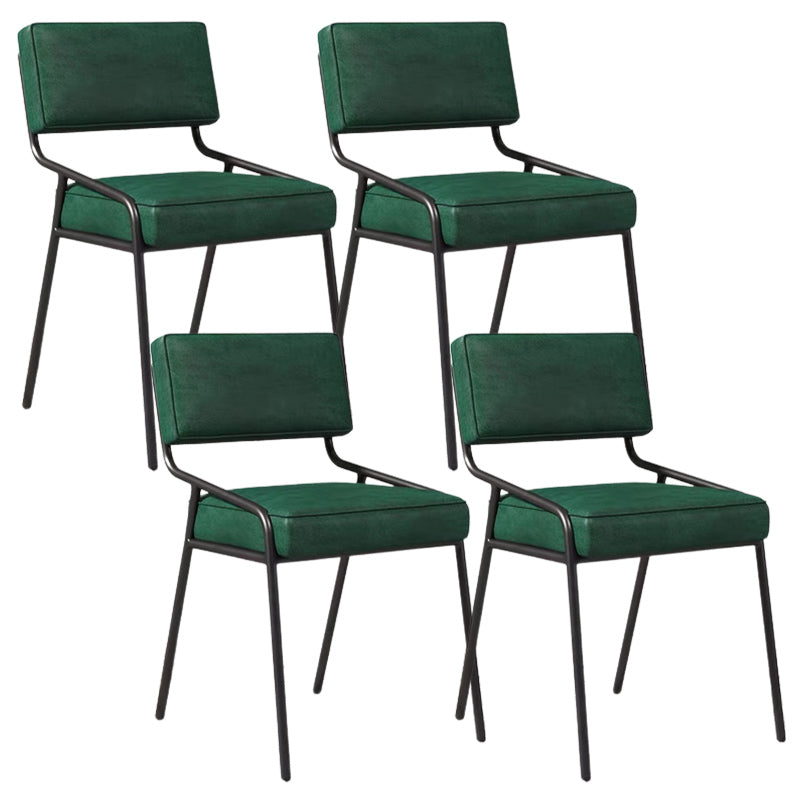 Industrial Style Side Chair Upholstered Open Back Dining Chair with Metal Leg