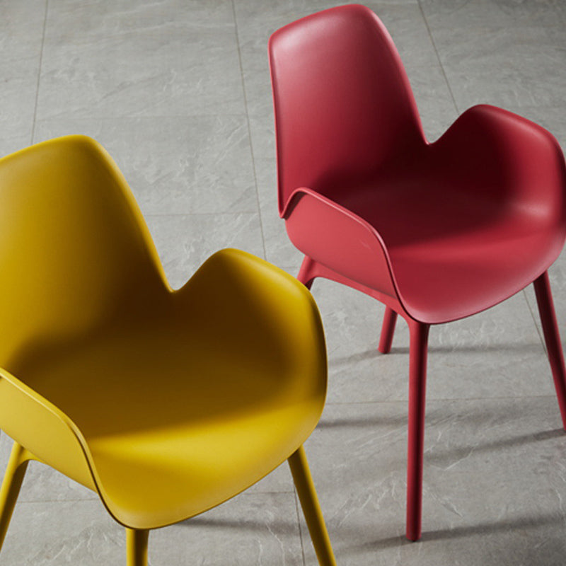 Scandinavian Style Arm Dining Chairs Plastic Home Dining Side Chair