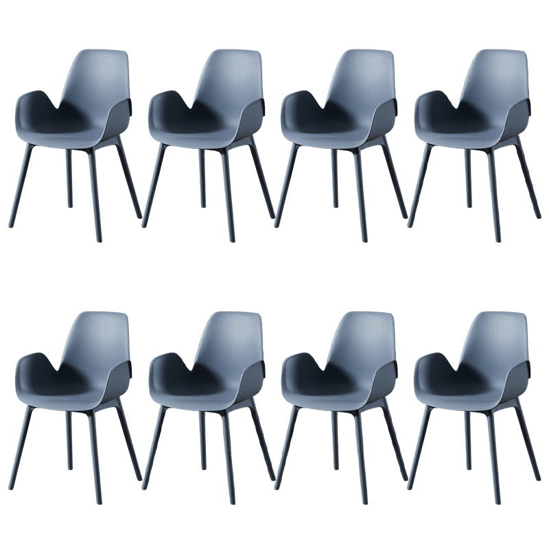 Scandinavian Style Arm Dining Chairs Plastic Home Dining Side Chair