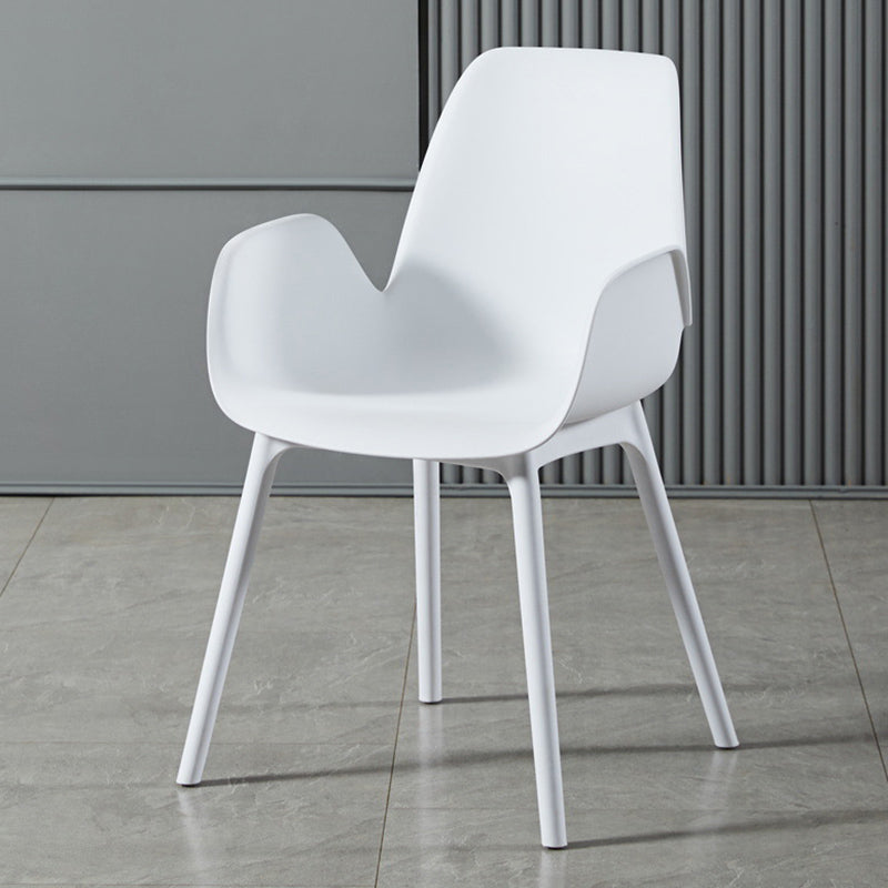 Scandinavian Style Arm Dining Chairs Plastic Home Dining Side Chair