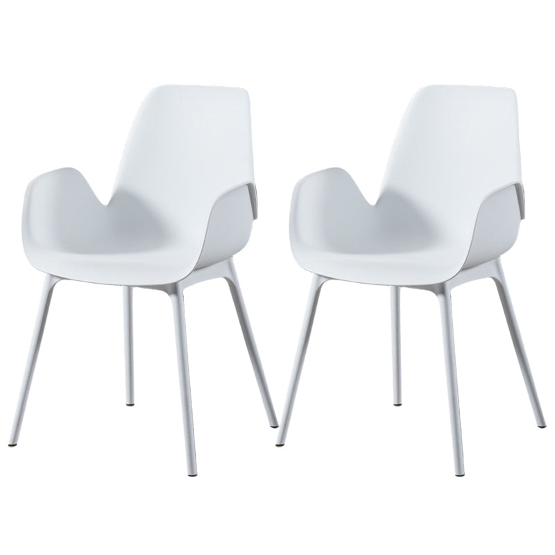 Scandinavian Style Arm Dining Chairs Plastic Home Dining Side Chair