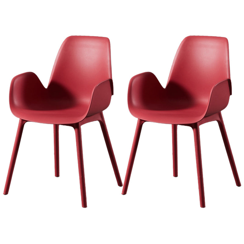 Scandinavian Style Arm Dining Chairs Plastic Home Dining Side Chair
