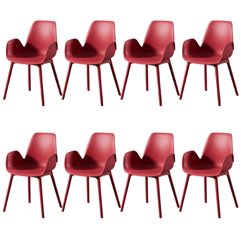Scandinavian Style Arm Dining Chairs Plastic Home Dining Side Chair
