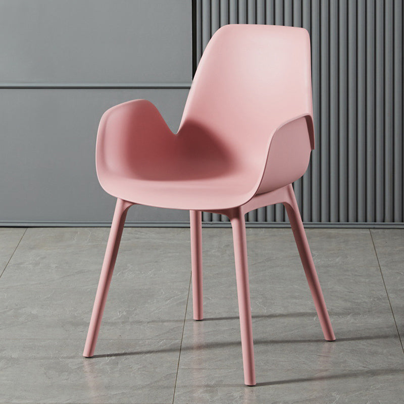 Scandinavian Style Arm Dining Chairs Plastic Home Dining Side Chair