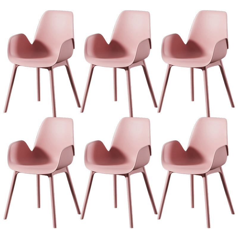 Scandinavian Style Arm Dining Chairs Plastic Home Dining Side Chair