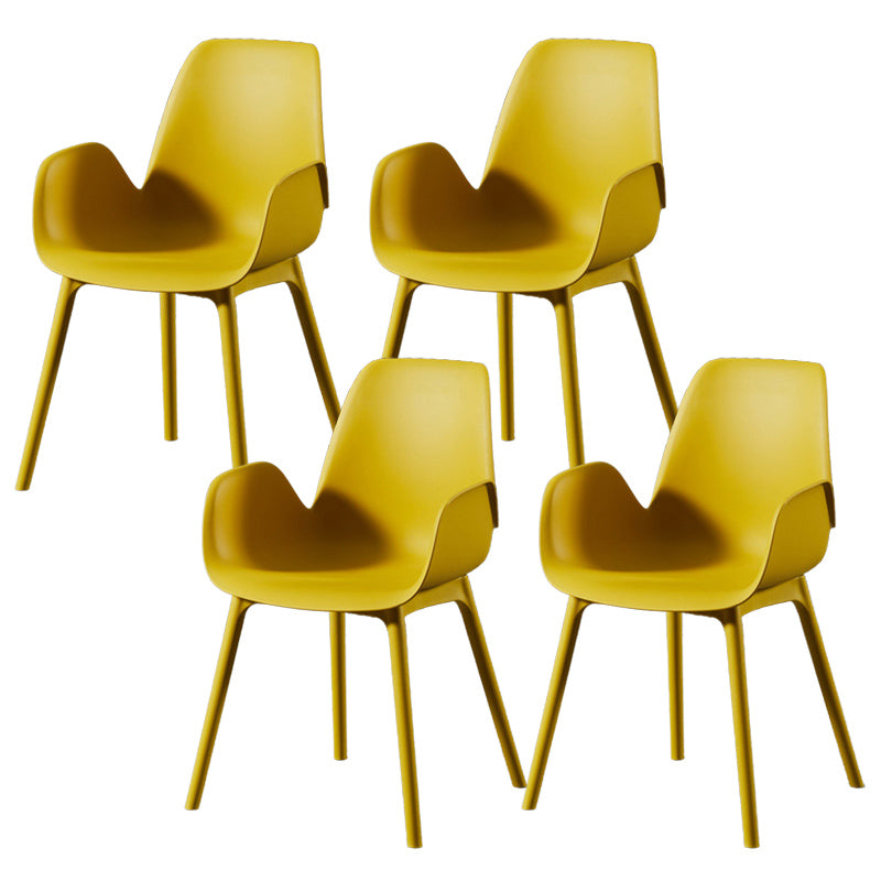 Scandinavian Style Arm Dining Chairs Plastic Home Dining Side Chair