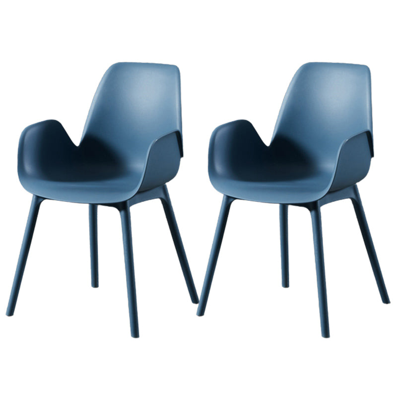 Scandinavian Style Arm Dining Chairs Plastic Home Dining Side Chair