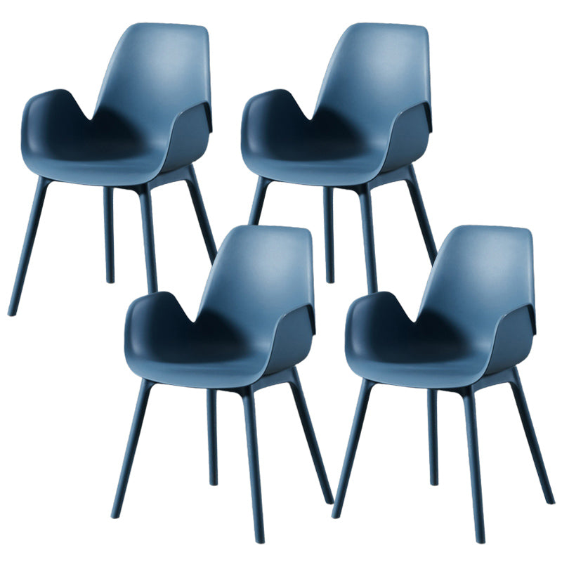 Scandinavian Style Arm Dining Chairs Plastic Home Dining Side Chair