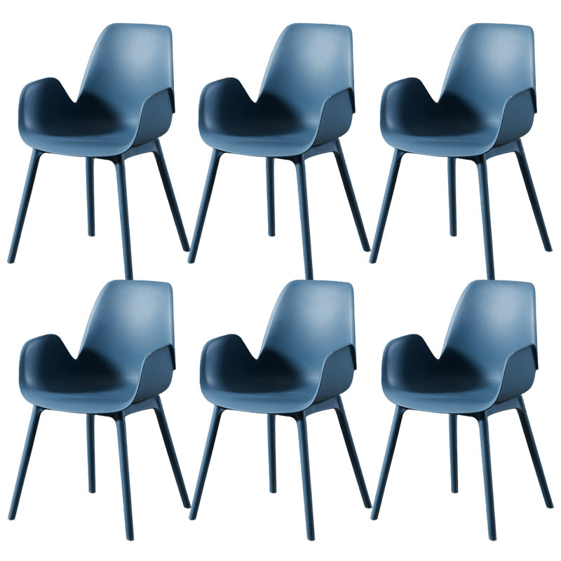 Scandinavian Style Arm Dining Chairs Plastic Home Dining Side Chair