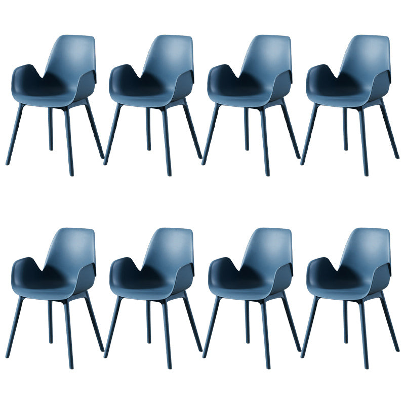 Scandinavian Style Arm Dining Chairs Plastic Home Dining Side Chair