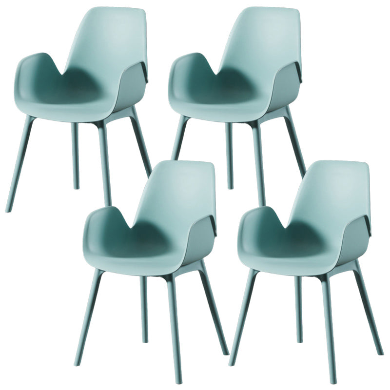Scandinavian Style Arm Dining Chairs Plastic Home Dining Side Chair