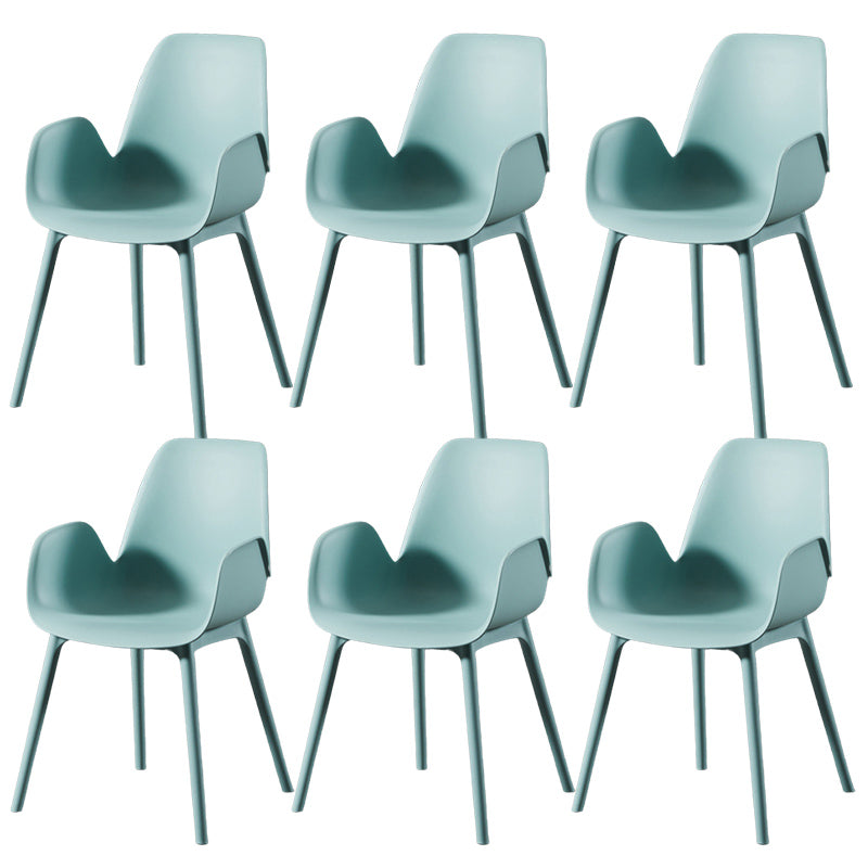 Scandinavian Style Arm Dining Chairs Plastic Home Dining Side Chair