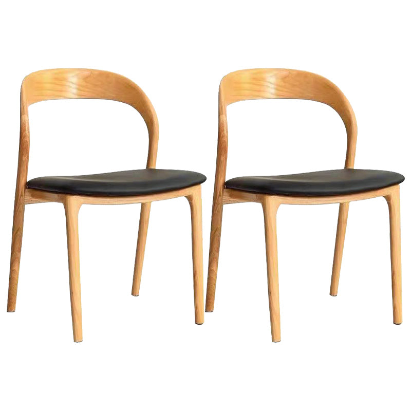 Traditional Solid Wood Dining Chairs Open Back Armless Dining Chairs