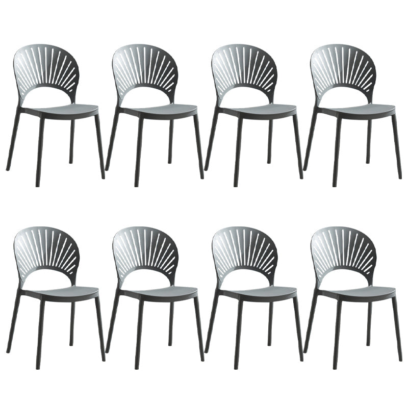 Stackable Armless Dining Side Chair Scandinavian Plastic Dining Chairs