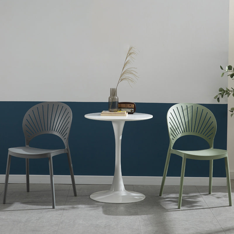 Stackable Armless Dining Side Chair Scandinavian Plastic Dining Chairs