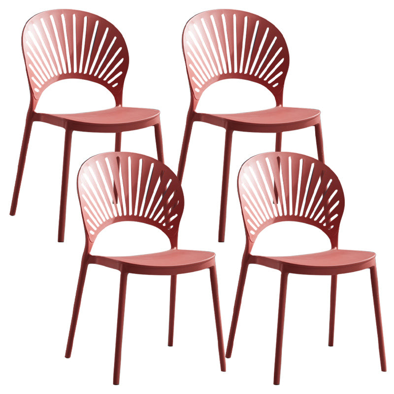Stackable Armless Dining Side Chair Scandinavian Plastic Dining Chairs