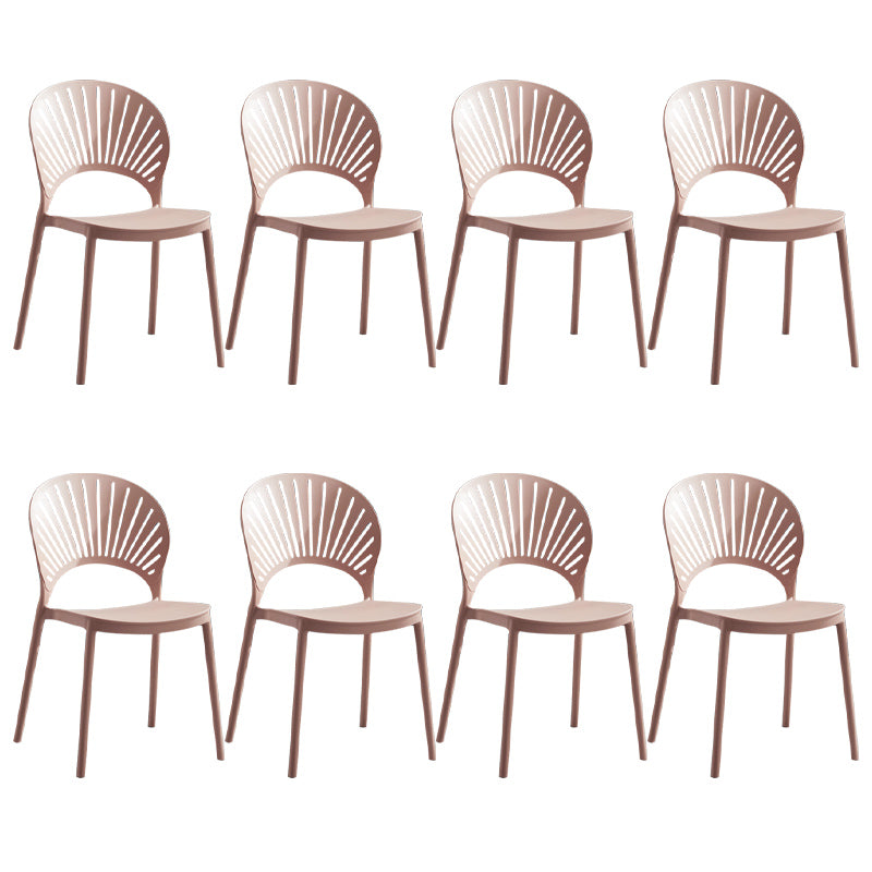 Stackable Armless Dining Side Chair Scandinavian Plastic Dining Chairs