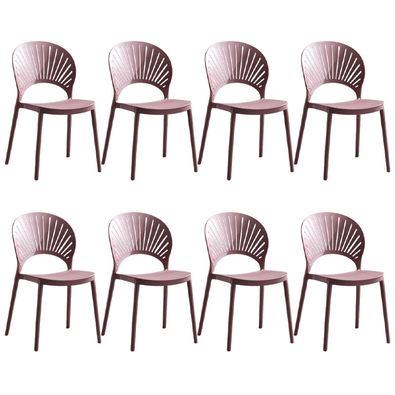 Stackable Armless Dining Side Chair Scandinavian Plastic Dining Chairs