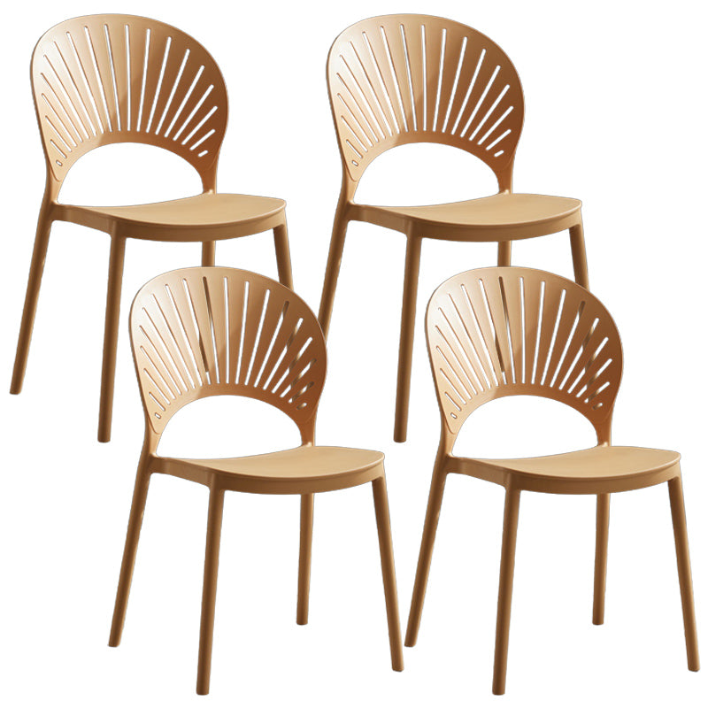 Stackable Armless Dining Side Chair Scandinavian Plastic Dining Chairs