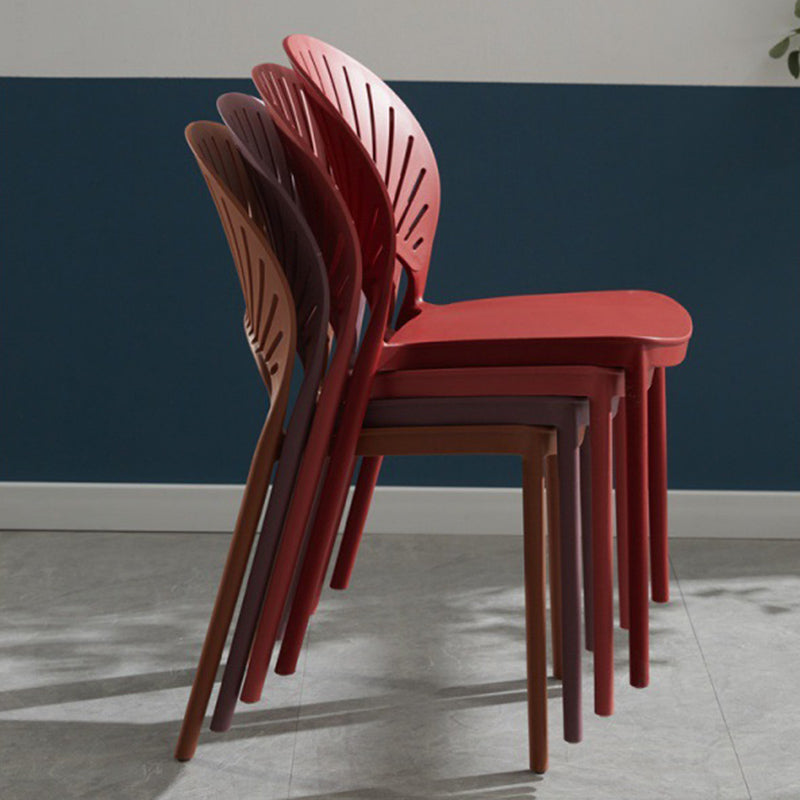 Stackable Armless Dining Side Chair Scandinavian Plastic Dining Chairs