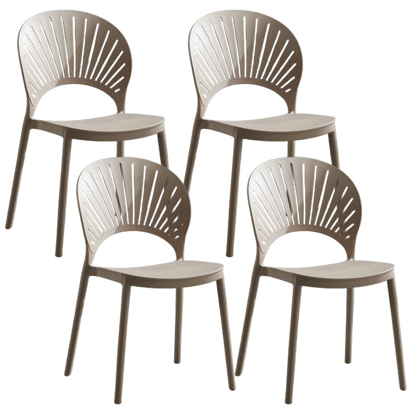 Stackable Armless Dining Side Chair Scandinavian Plastic Dining Chairs