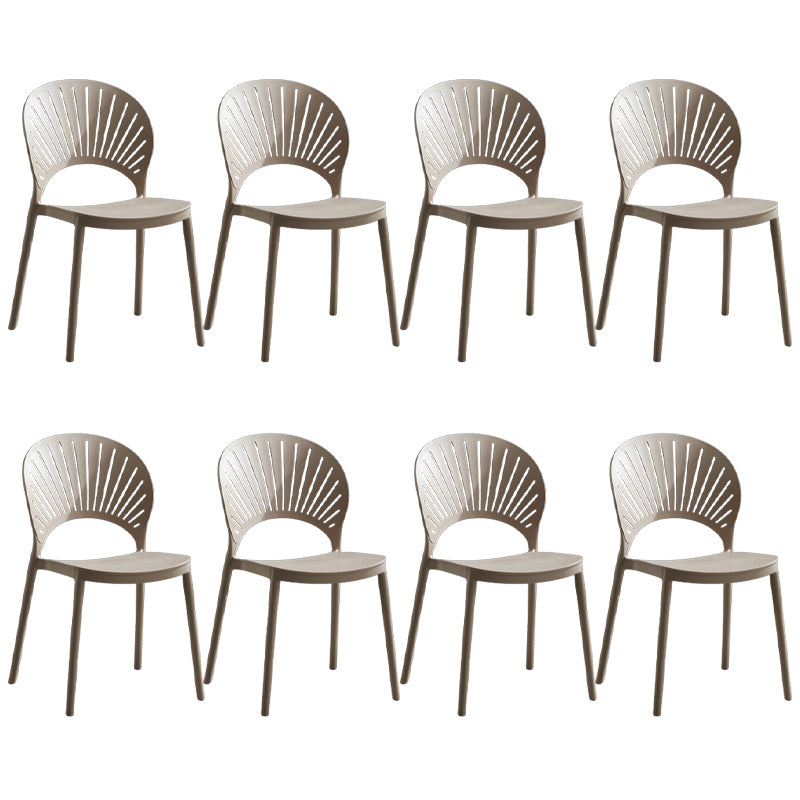 Stackable Armless Dining Side Chair Scandinavian Plastic Dining Chairs