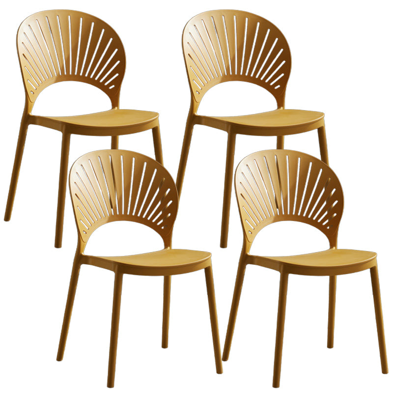 Stackable Armless Dining Side Chair Scandinavian Plastic Dining Chairs