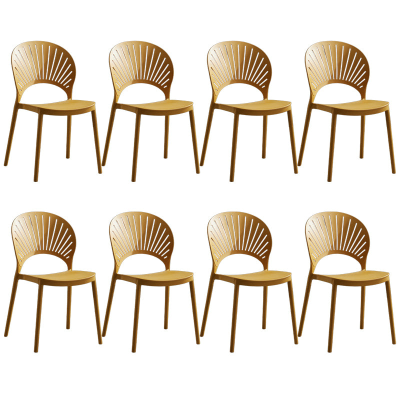 Stackable Armless Dining Side Chair Scandinavian Plastic Dining Chairs