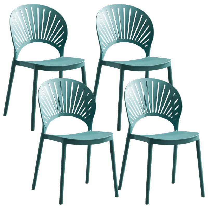 Stackable Armless Dining Side Chair Scandinavian Plastic Dining Chairs