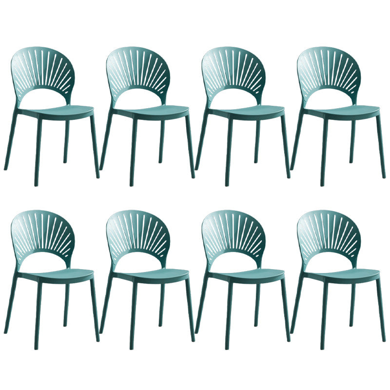 Stackable Armless Dining Side Chair Scandinavian Plastic Dining Chairs