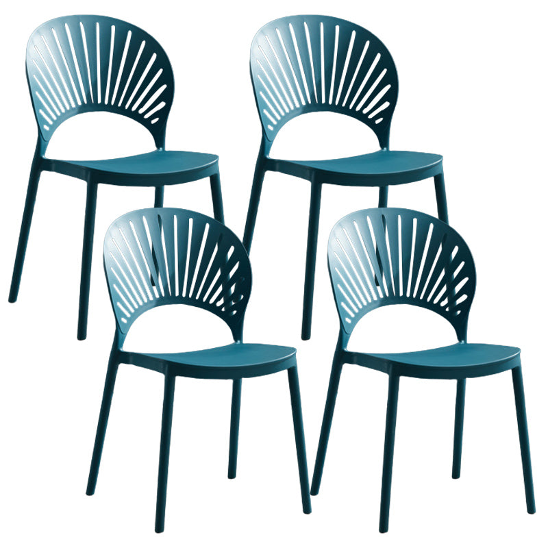 Stackable Armless Dining Side Chair Scandinavian Plastic Dining Chairs