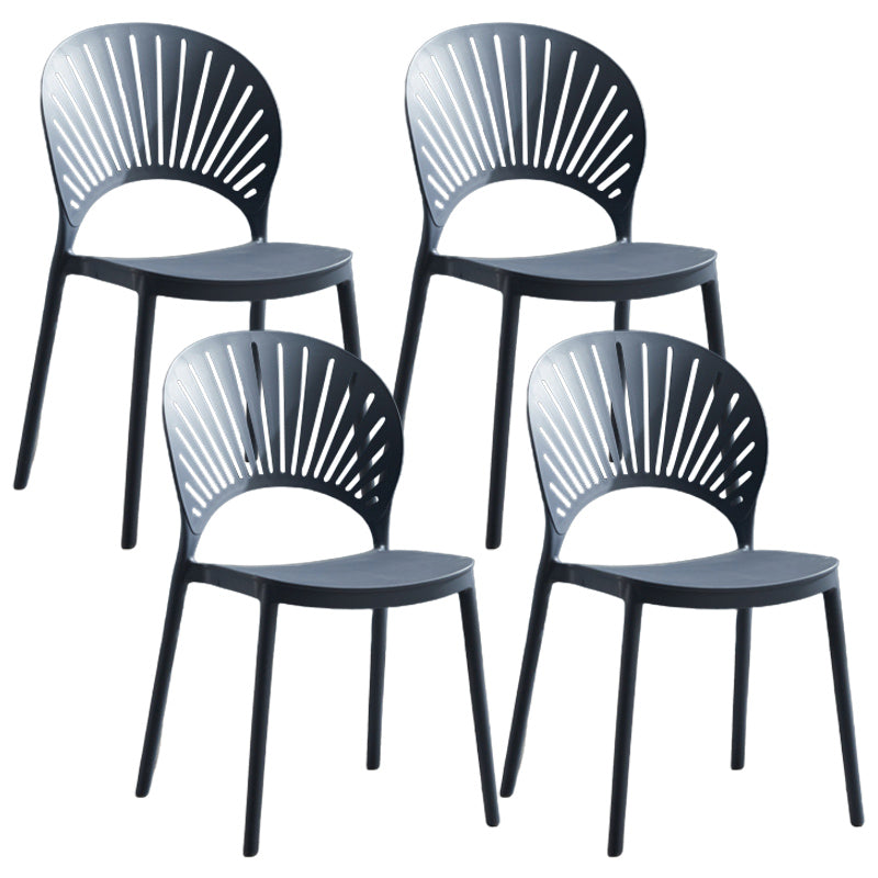 Stackable Armless Dining Side Chair Scandinavian Plastic Dining Chairs