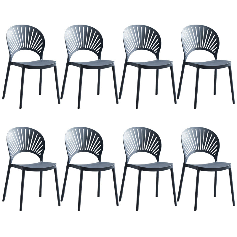 Stackable Armless Dining Side Chair Scandinavian Plastic Dining Chairs
