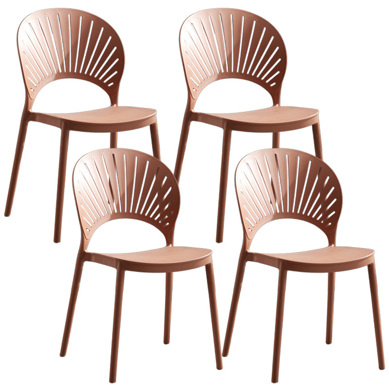 Stackable Armless Dining Side Chair Scandinavian Plastic Dining Chairs