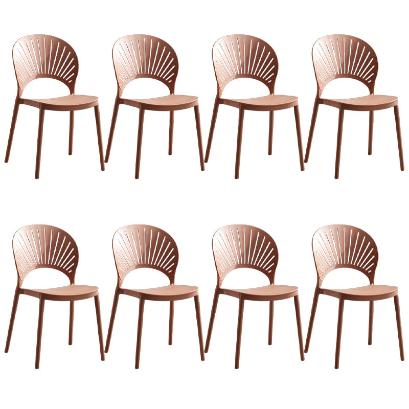 Stackable Armless Dining Side Chair Scandinavian Plastic Dining Chairs