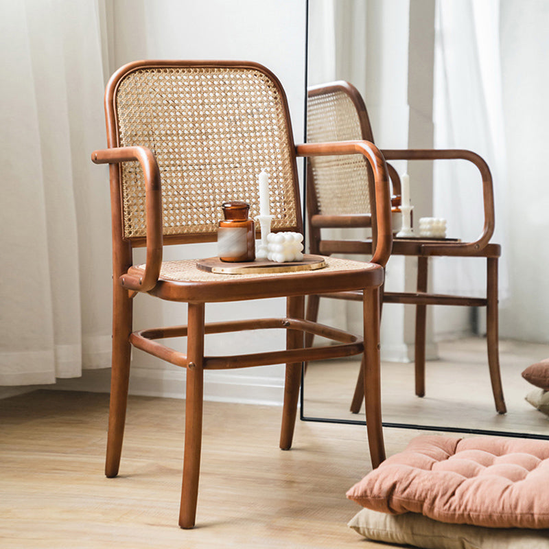 Traditional Dining Chair Solid Wood Cane Back Dining Room Chair