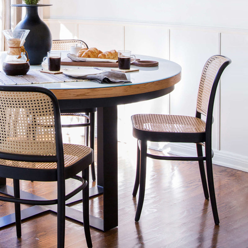 Traditional Dining Chair Solid Wood Cane Back Dining Room Chair