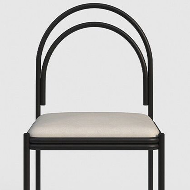 Metal Industrial Dining Chair Metallic Finish Side Chair with Black Legs