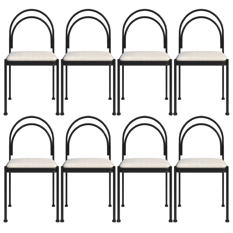 Metal Industrial Dining Chair Metallic Finish Side Chair with Black Legs