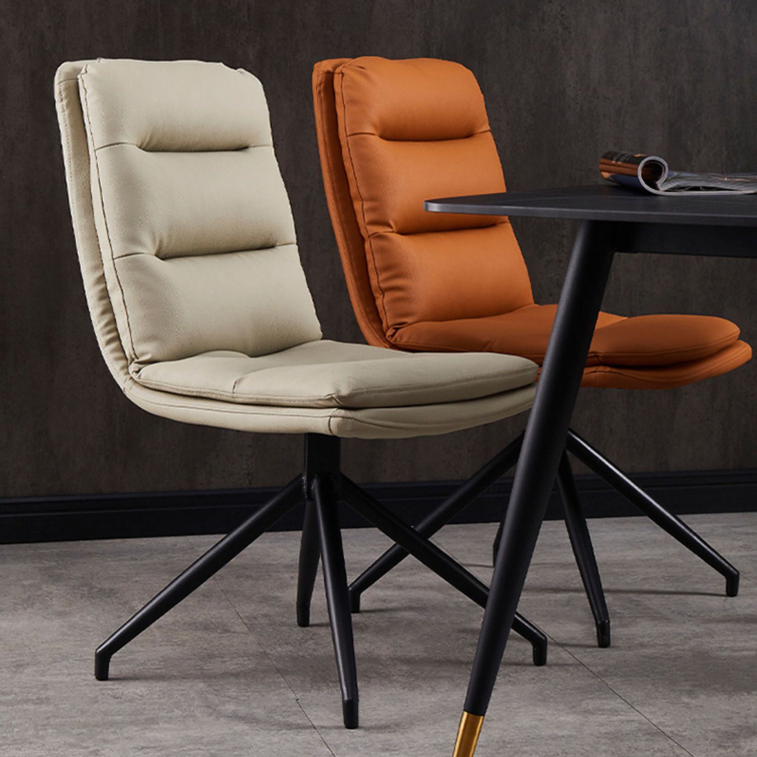 Contemporary Style Dining Chair Armless Side Chairs with Metal Legs