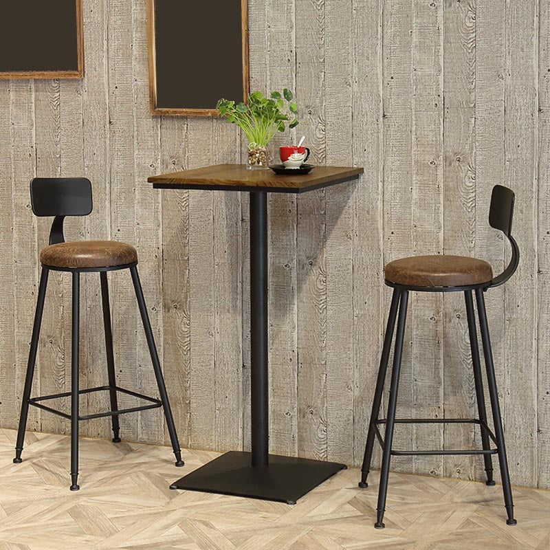 Industrial 1/3/4/5 Pieces Bar Table Set Round Pine Wood Counter Table with Stools for Cafe