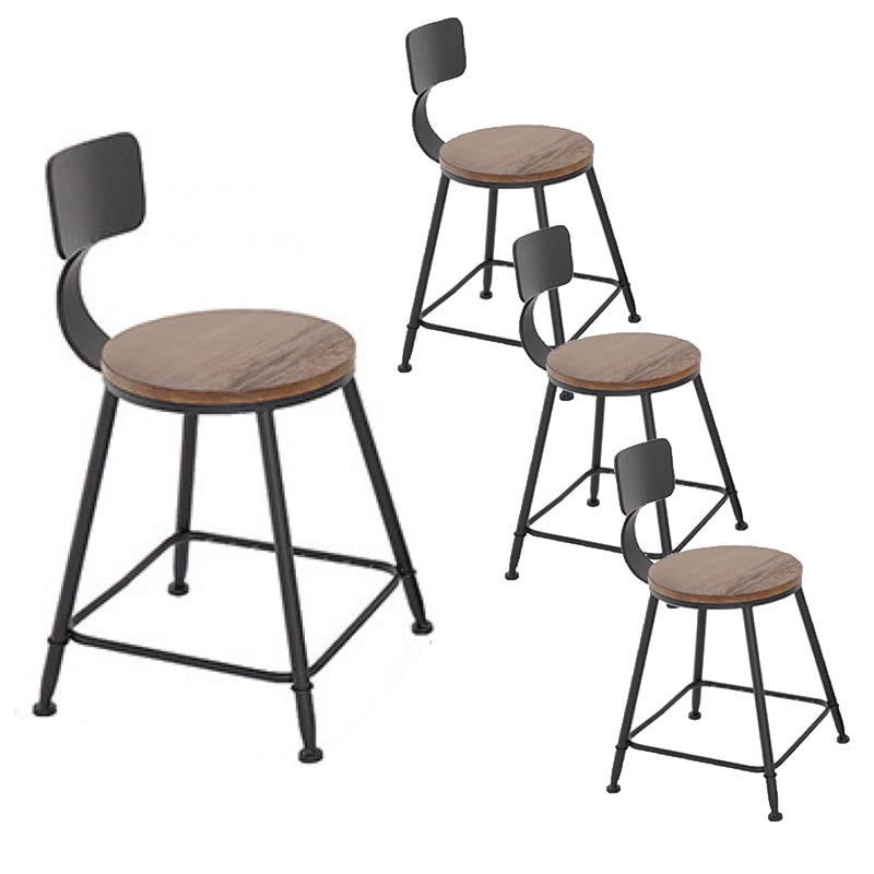 Industrial 1/3/4/5 Pieces Bar Table Set Round Pine Wood Counter Table with Stools for Cafe