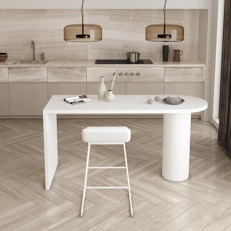 Modern 1/2 Pieces Bar Table Set Pine Wood Counter Table with High Stools for Dining Room