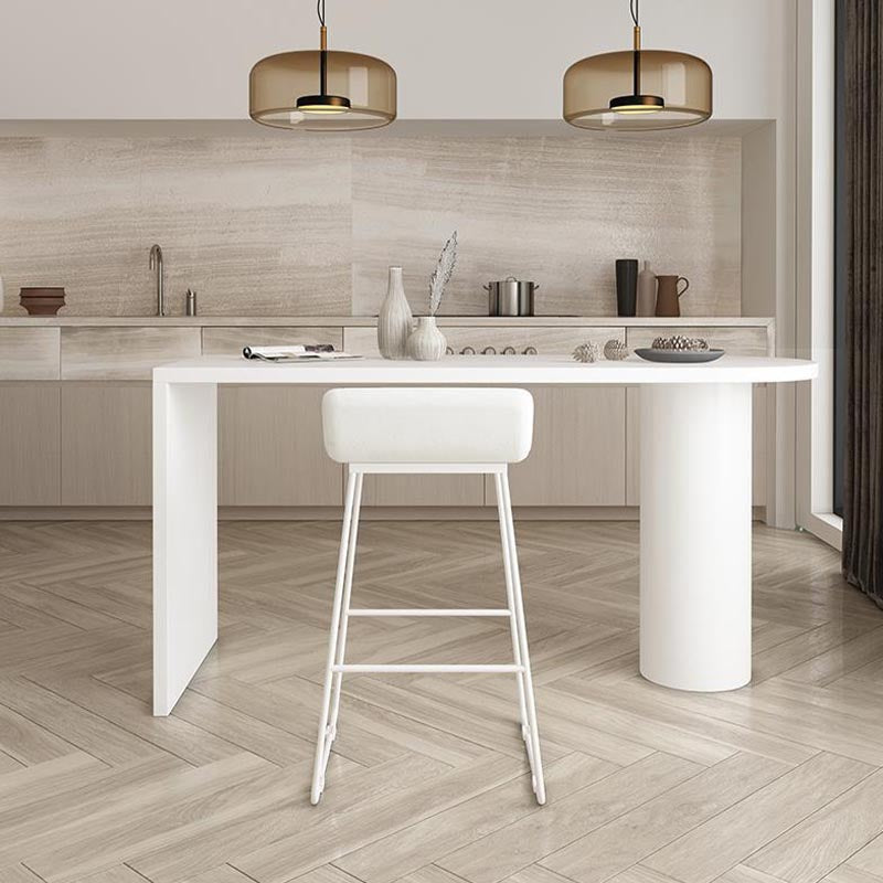 Modern 1/2 Pieces Bar Table Set Pine Wood Counter Table with High Stools for Dining Room